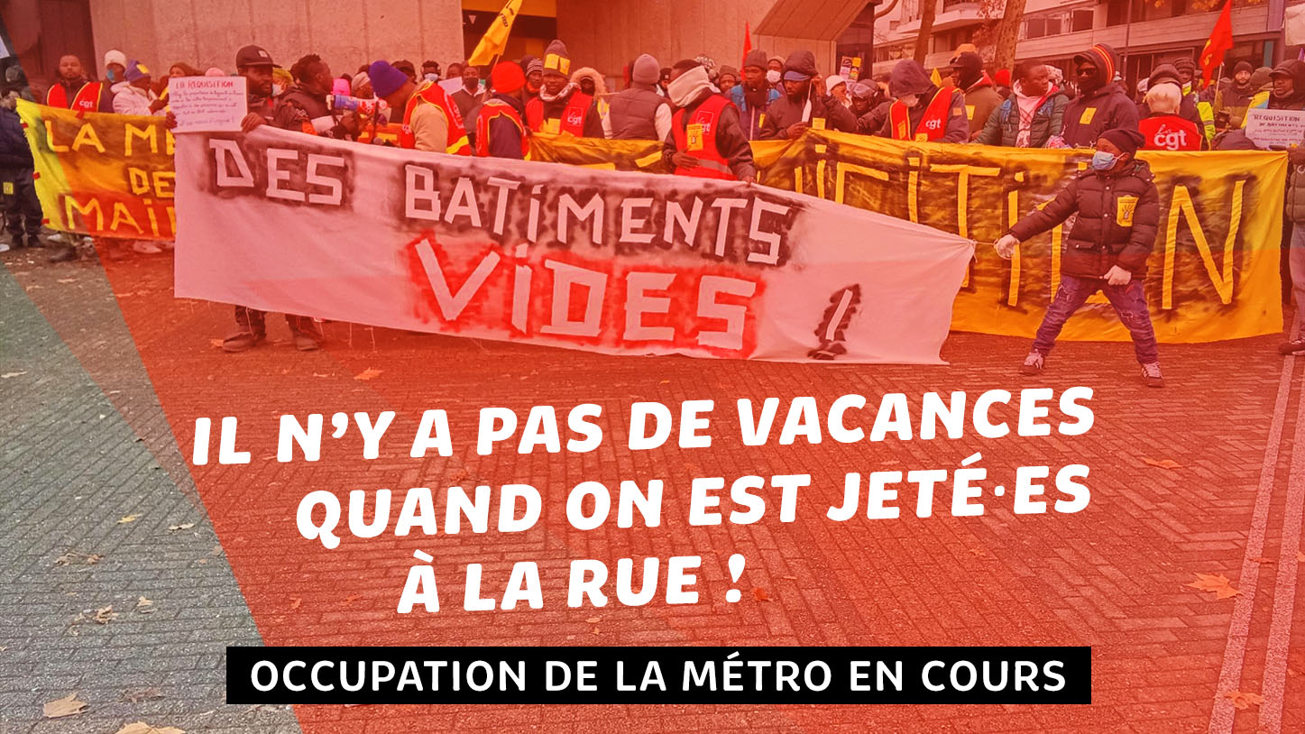 Mercredi 24 décembre, goûter avec les occupant·es de la Métro. Plus personne ne doit vivre à la rue !