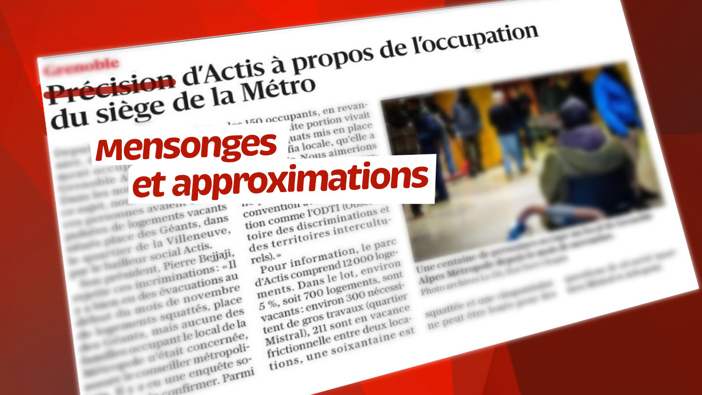 Tandis que le bailleur social Actis ment éhontément, c’est la population qui dort à la rue